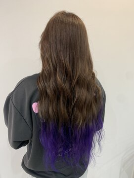 アズールサン 草加西口店(azule-sun) 裾カラー,パープル,ビビットカラー【草加】