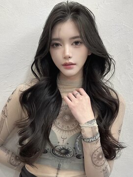 ユニ 原宿(uni) ワンホンヘア韓国ヘアロングレイヤーカットハッシュカット原宿