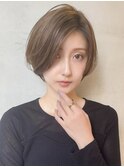 黒髪ボブルフネビージュ小顔ワンレンスペインカール