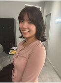 韓国風ヘアスタイルシースルーバング暗髪艶感