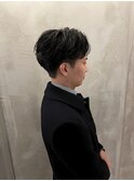 リバースパーマ　センターパート　バーバースタイル　池袋