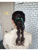 ツインポニー 参列ヘア 推し活ヘア