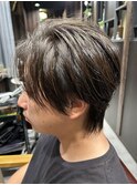 襟足残し大人センターパートスタイル