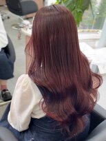 ジエクトカナウ 梅田&nbsp;【顔周り似合わせカット】姫カットレイヤー/チェリーレッド