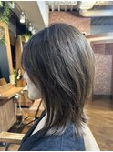 大人レイヤーナチュラルウルフひし形ウルフ前髪あり30代40代50代