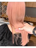 ピンクベージュピンクブロンドピンクブラウンケアブリーチ