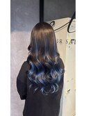 ブルー×バレイヤージュ
