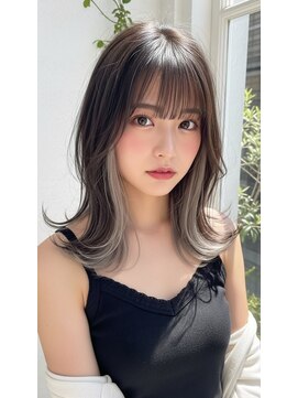 顔周りレイヤーカット/グレージュカラーフェィスフレーミング