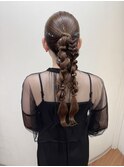 お呼ばれヘアセット　ツインアレンジ　20代 30代