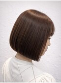 [WILLOW京橋]10トーンベージュ前下りワンレン艶髪ボブ(中原由貴)