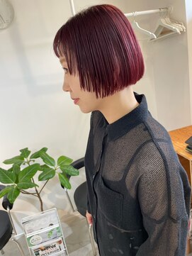  fit stand 千葉/ショートボブ/カット/パーマ/ダブルカラー/トリートメント/縮毛矯正 イメチェン/ピンクベージュ/アンブレラカラー[千葉]