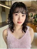 ミディアムパーマ 外国人風パーマ くせ毛風パーマ