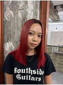 ブリーチ2回でできるパキッと赤髪