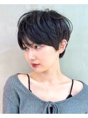 分け目なしショートショートヘアマッシュショート30台40代表参道