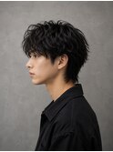 シースルーマッシュ&シャドウパーマ&ニュアンスパーマ&黒髪