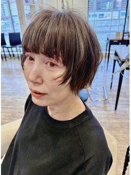 コワフュールトーリ フジグラン店(COIFFURE TORI) ぱつっとミニボブ×艶ブラウン