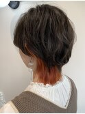 Lien☆マッシュウルフ×インナーカラー×アクセントオレンジ