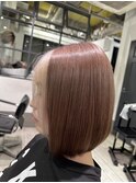 ボブ+ハイトーンおしゃれカラー♪朝長