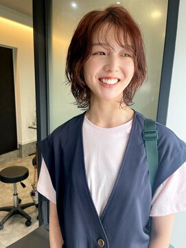 エオル(e'ole) ゆるめパーマ×アプリコットカラー