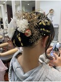ヘアセットヘアアレンジシニヨン二次会パーティー大人美人成人式