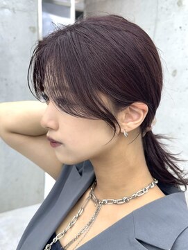 ビューブルー 亀戸錦糸町(VIEW BLUE) 美髪カールピンクブラウン韓国ヘアロングセミディ似合わせ前髪