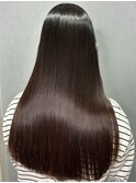 髪質改善縮毛矯正韓国風レイヤーカットダブルカラーベージュ