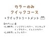 【カラーのみクイックコース】艶髪カラー+ピュアtr＋クイックtr