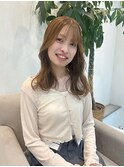 透明感シフォンベージュ×ゆる巻きカール