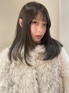 ノラギンザユー(NORA GINZA/U) 顔まわりカットレイヤーカット顔まわりレイヤーオリーブベージュ