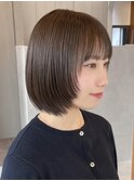 フェイスレイヤーボブ顔周りカット韓国美髪アッシュベージュ
