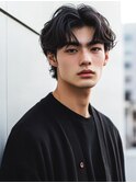 前髪パーマ 韓国センターパート ウルフカット20代 30代【札幌】