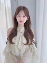 カシュカシュ 表参道(cache cache)&nbsp;ヘーゼルミルクティー大人かわいい韓国ヘア/シースルーぱっつん