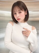 シー バイ ロンド 新宿(Sea by Lond)&nbsp;ワンホンレイヤ ー×ダークブルー[デジタルパーマ/ボブ/韓国]