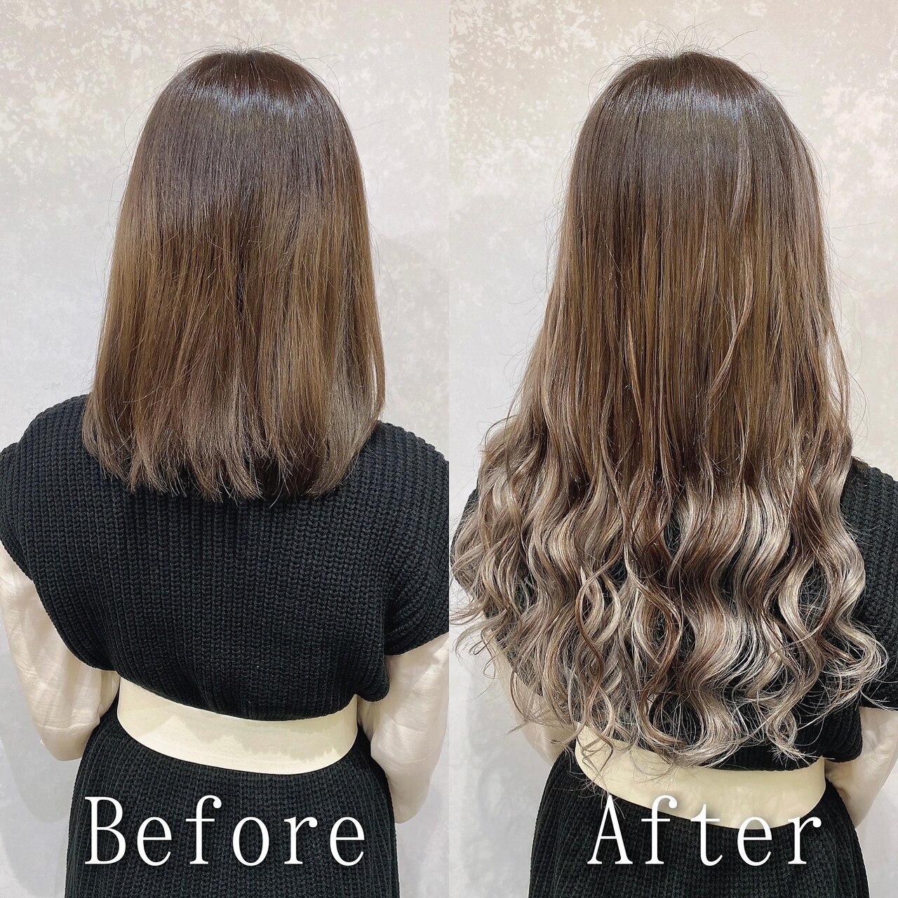 アッシュベージュ75 シールエクステ ミルクティーアッシュベージュ ｜ 心斎橋の美容室 LILY
