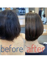 庵 ヘアー(hair) 60代女性　髪質改善ストレート　ショートボブ(永井)