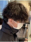 波巻きパーマメンズパーマメンズヘアツーブロックツイストパーマ