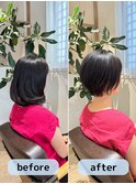 癖毛でも頭の丸みがキレイに見えるショート