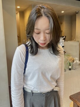 ヘアー アイス ルーチェ(HAIR ICI LUCE) ブリーチなしカラー オリーブグレージュ くすみカラー /林