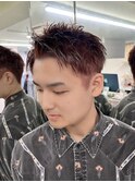 ワンカラーレッドブラウン×スパイキーショート