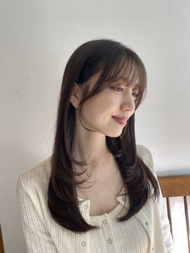 ガーランド (Garland) 大人かわいい小顔顔まわりレイヤーマロンベージュレイヤーカット