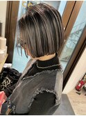 大人可愛い20代30代40代黒髪前下がりショートボブ丸みショート◎