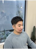 メンズアイロンパーマフェードショートアップバングツーブロック