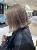 ミルクティーグレージュハイトーンケアブリーチボブ銀座有楽町