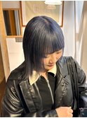 ブルージュカラーブルーシルバーネイビーカラーダブルカラーボブ