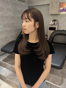 エヌ 大阪梅田店(enu) まろやかマロンベージュ×ザクザクレイヤーカット