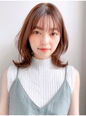 モテ髪オリーブカラー薄めバングくびれヘアレイヤーカットh