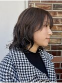 ▽レイヤーカット顔周りレイヤーウルフハッシュカットオリーブ