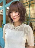 レイヤーボブ × グレージュ