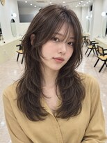 モト 船橋(moto)&nbsp;韓国オクトパスレイヤー艶髪モカオリーブロング顔周りカット船橋