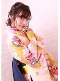 ボブアレンジ　ボブヘアセット　卒業式髪型　綱島美容室
